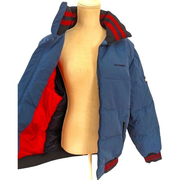Tommy Hilfiger Men's M Colbalt Blue Primaloft Puffer Jacket Zip Up Waterproof - Picture 7 of 10